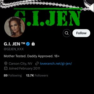 FOLLOW G.I.JEN ON X
