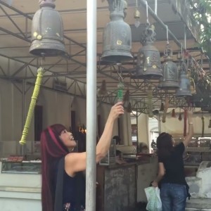 Ringing the bells at The Thai Temple - YouTube
