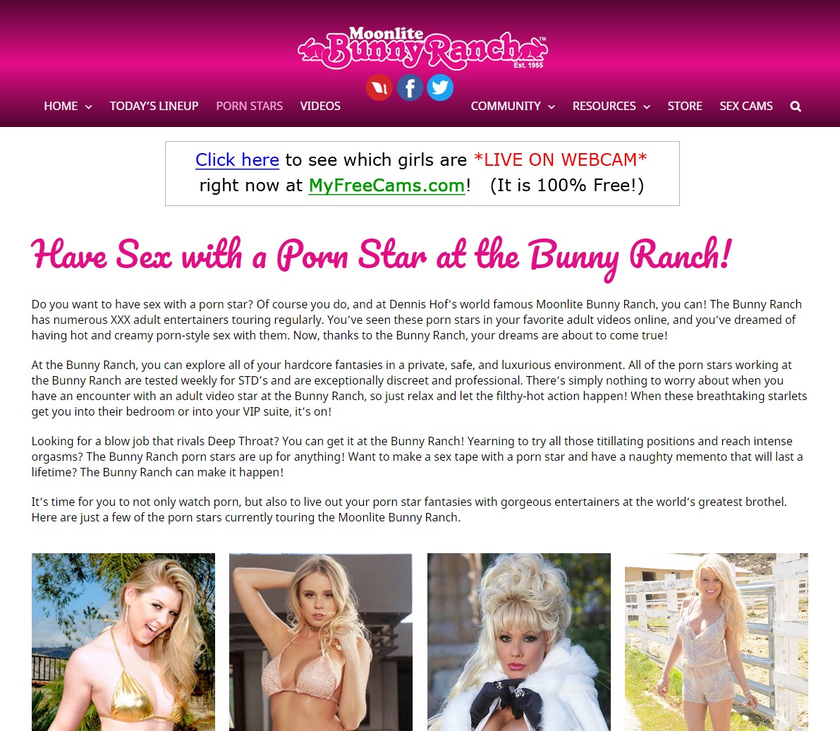 Worlds Famous Porn Video - Have Sex with a Pornstar | BunnyRanch